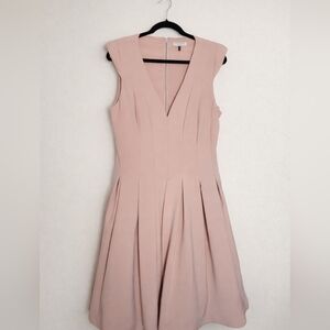 Halston Heritage Blush Pink Fit & Flare Dress | Size 14 | Wedding Guest